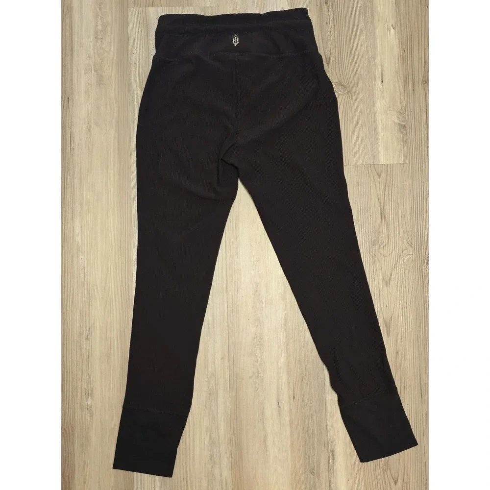 Free People Movement Ribbed Leggings Black With Drawstring Size S